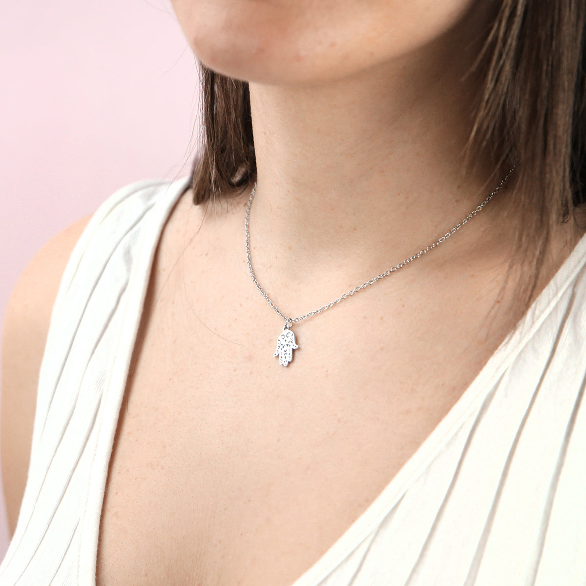 Colgante de acero plateado Lucky - Noa Story