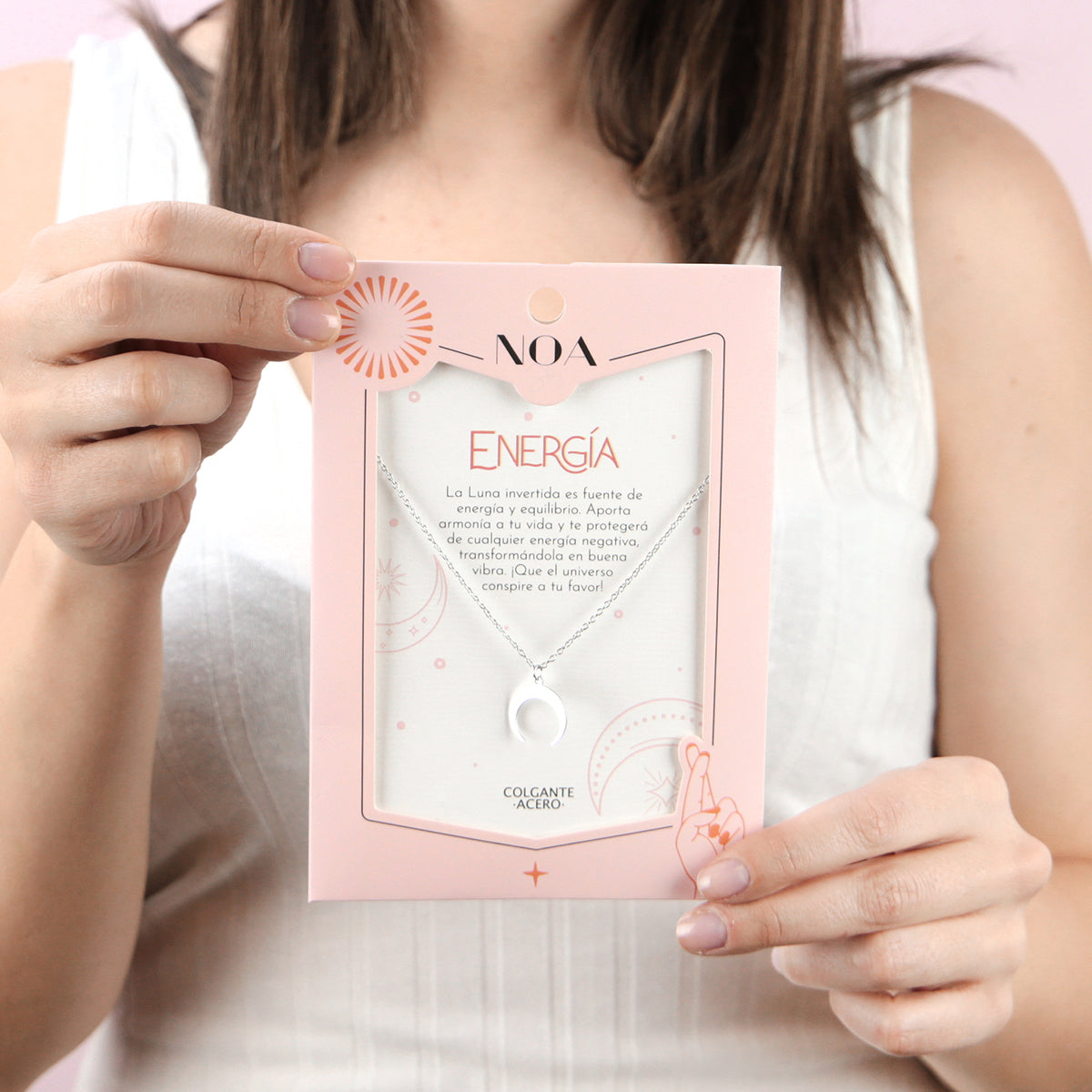 Colgante de acero plateado Lucky - Noa Story