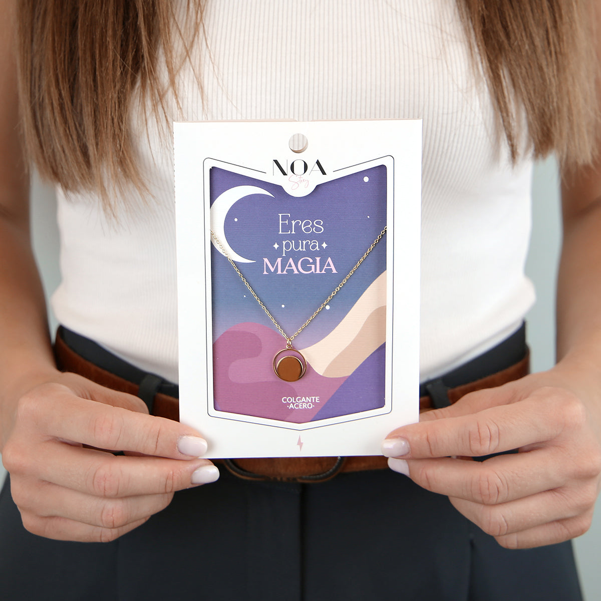 Colgante de acero dorado - Eres pura magia