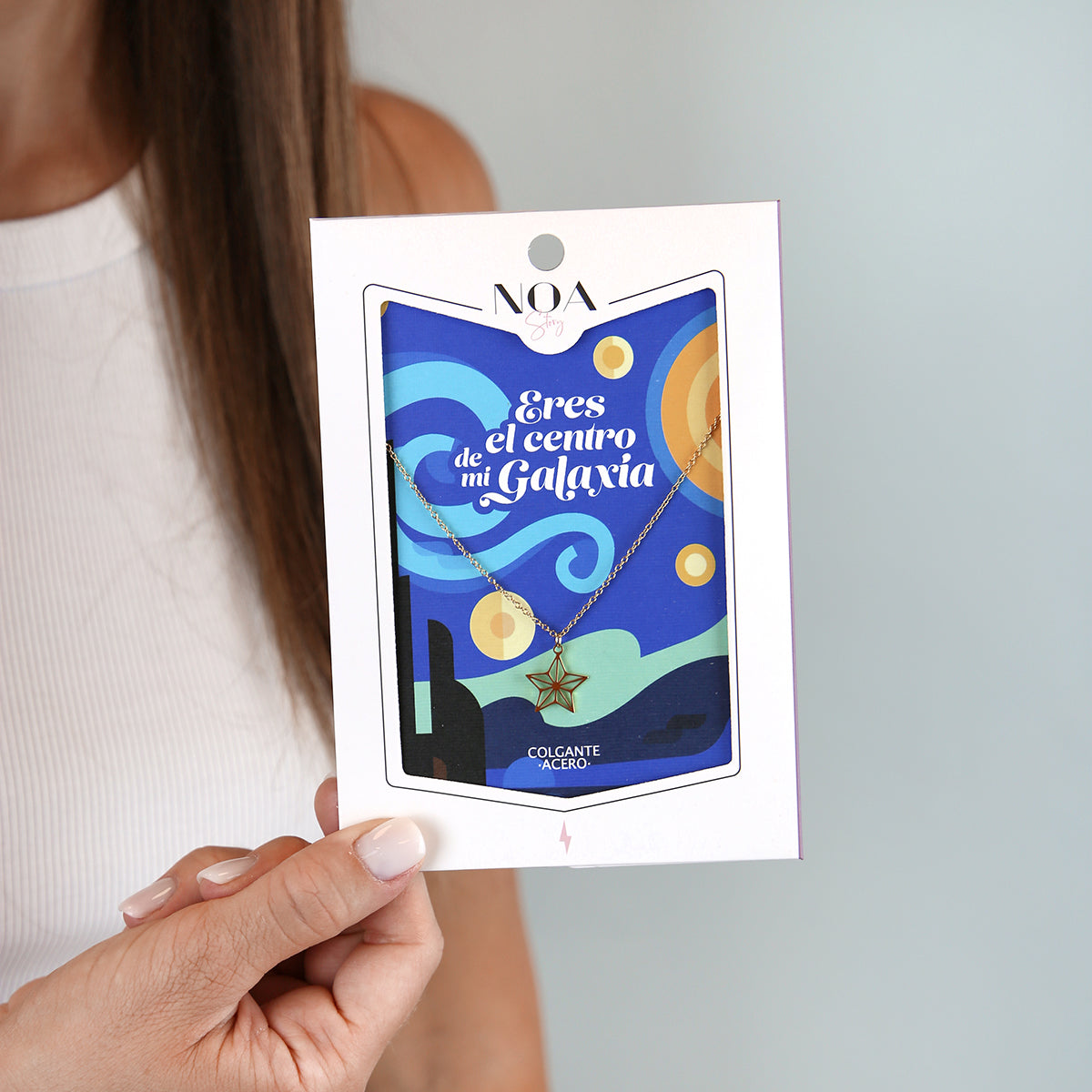 Colgante de acero dorado - Eres el centro de mi Galaxia