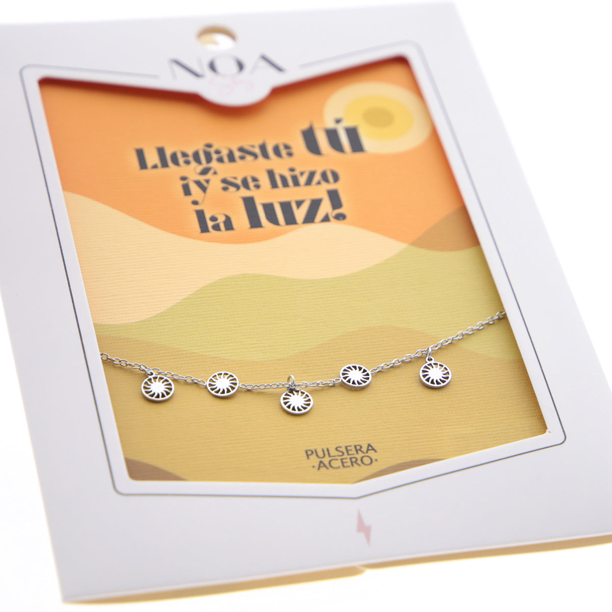 Pulsera de acero plateado - Llegaste tú ¡y se hizo la luz!