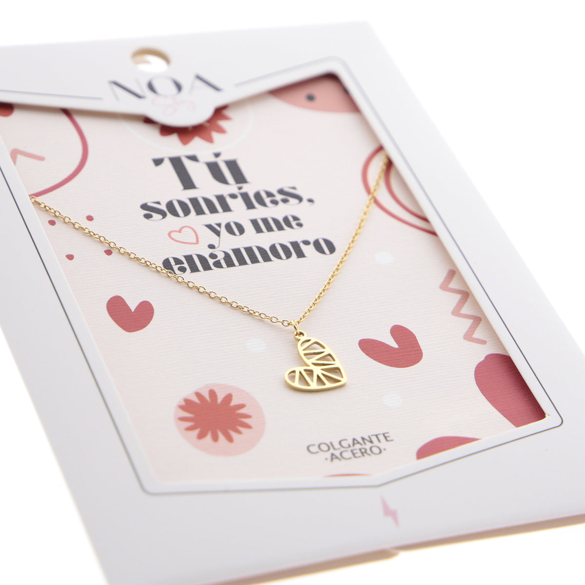 Colgante de acero dorado - Tú sonríes, yo me enamoro