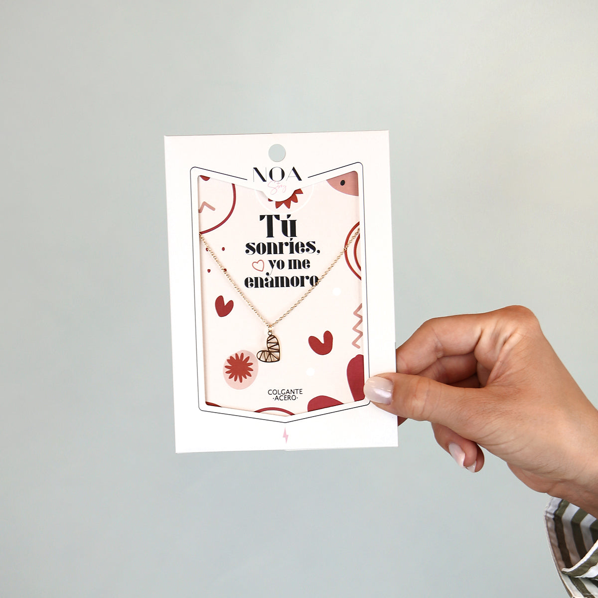 Colgante de acero dorado - Tú sonríes, yo me enamoro