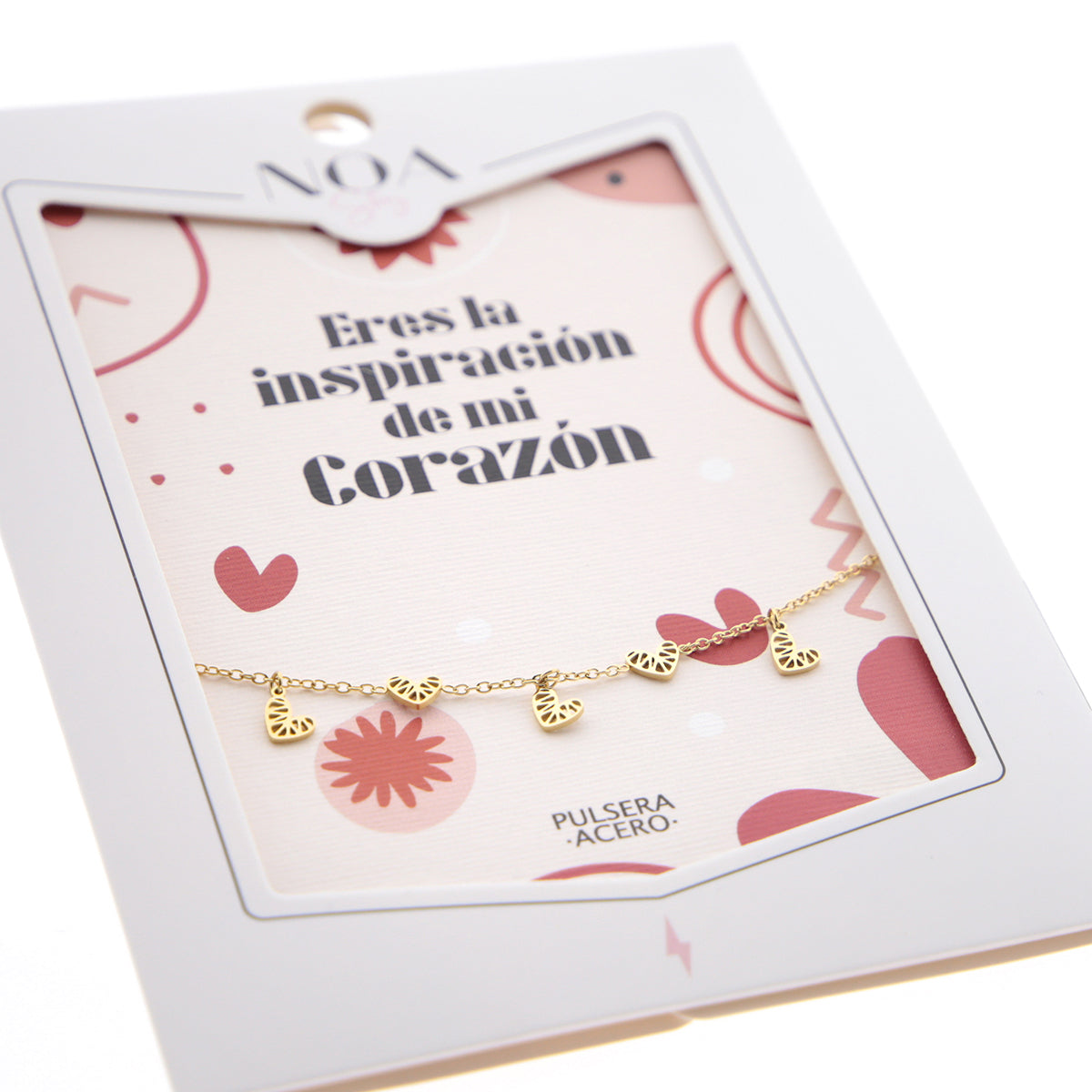 Pulsera de acero dorado - Eres la inspiración de mi corazón