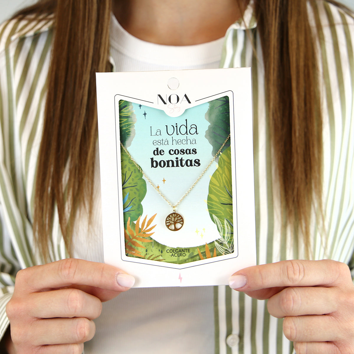 Colgante de acero dorado - La vida está hecha de cosas bonitas