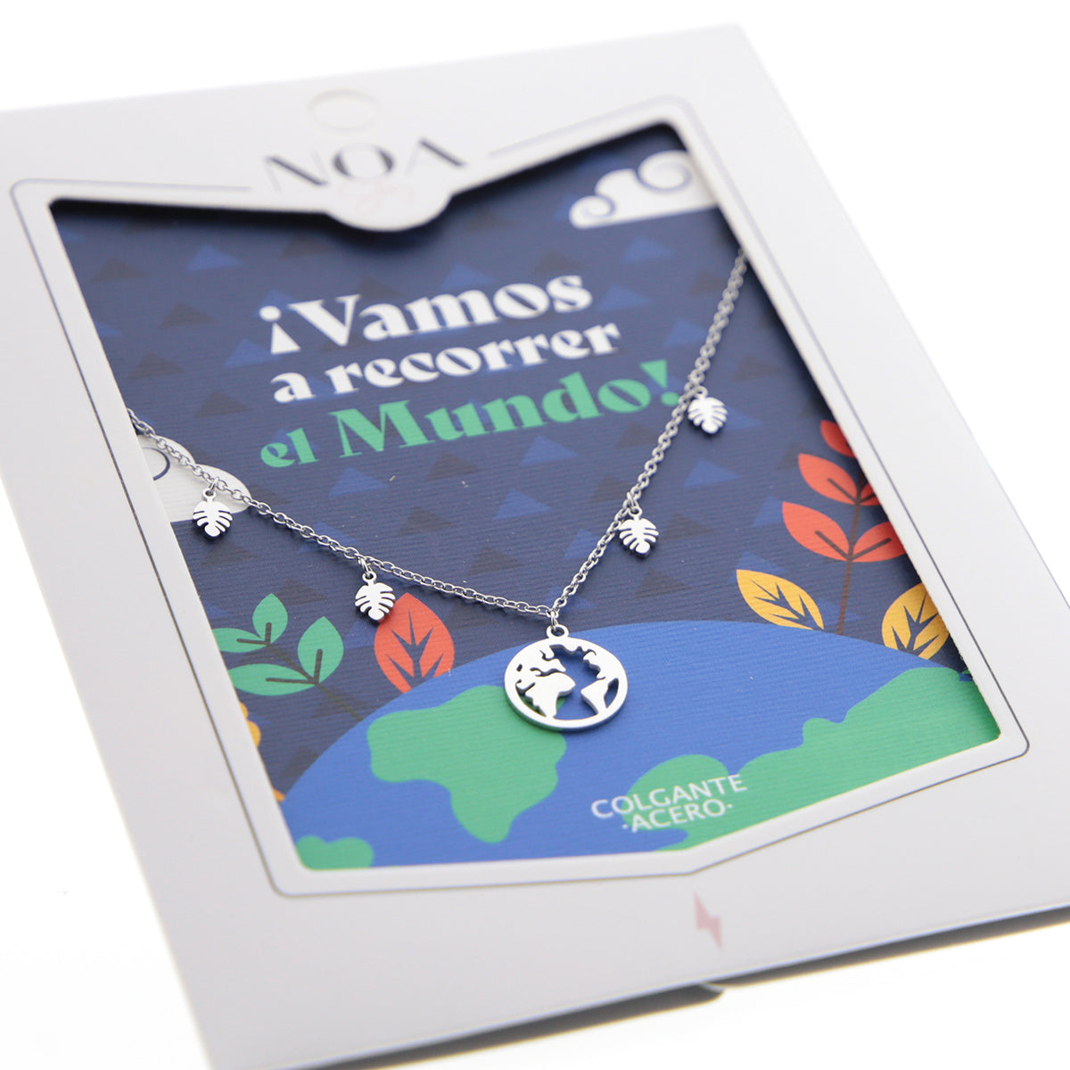 Colgante de acero plateado - ¡Vamos a recorrer el Mundo!