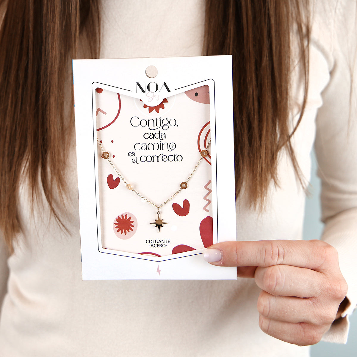 Colgante de acero dorado - Contigo, cada camino es el correcto