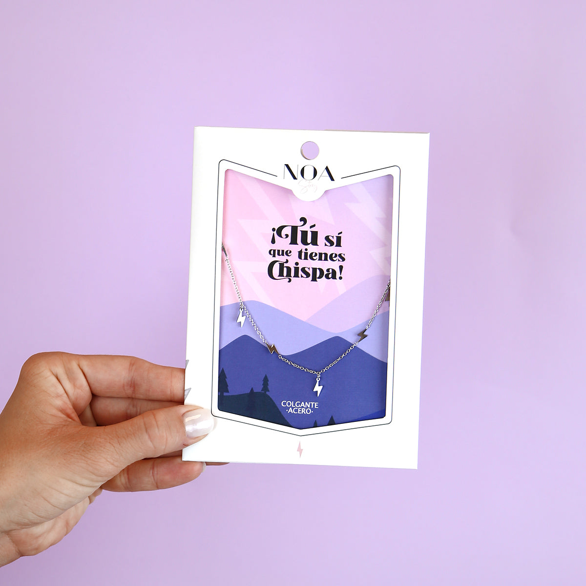 Colgante de acero plateado - ¡Tú sí que tienes chispa!