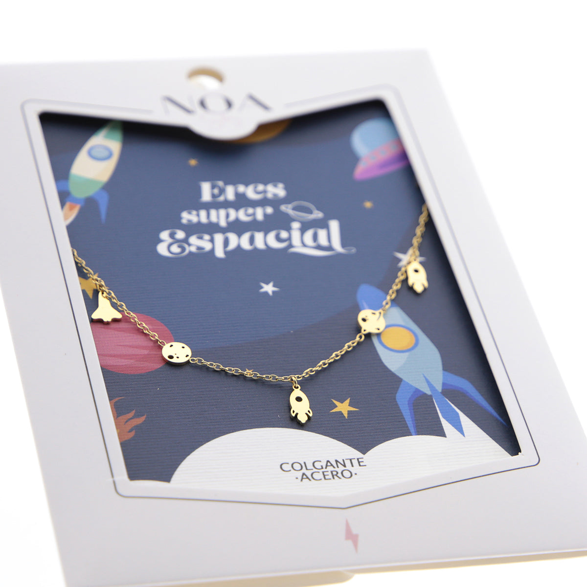 Colgante de acero dorado - ¡Eres súper espacial!