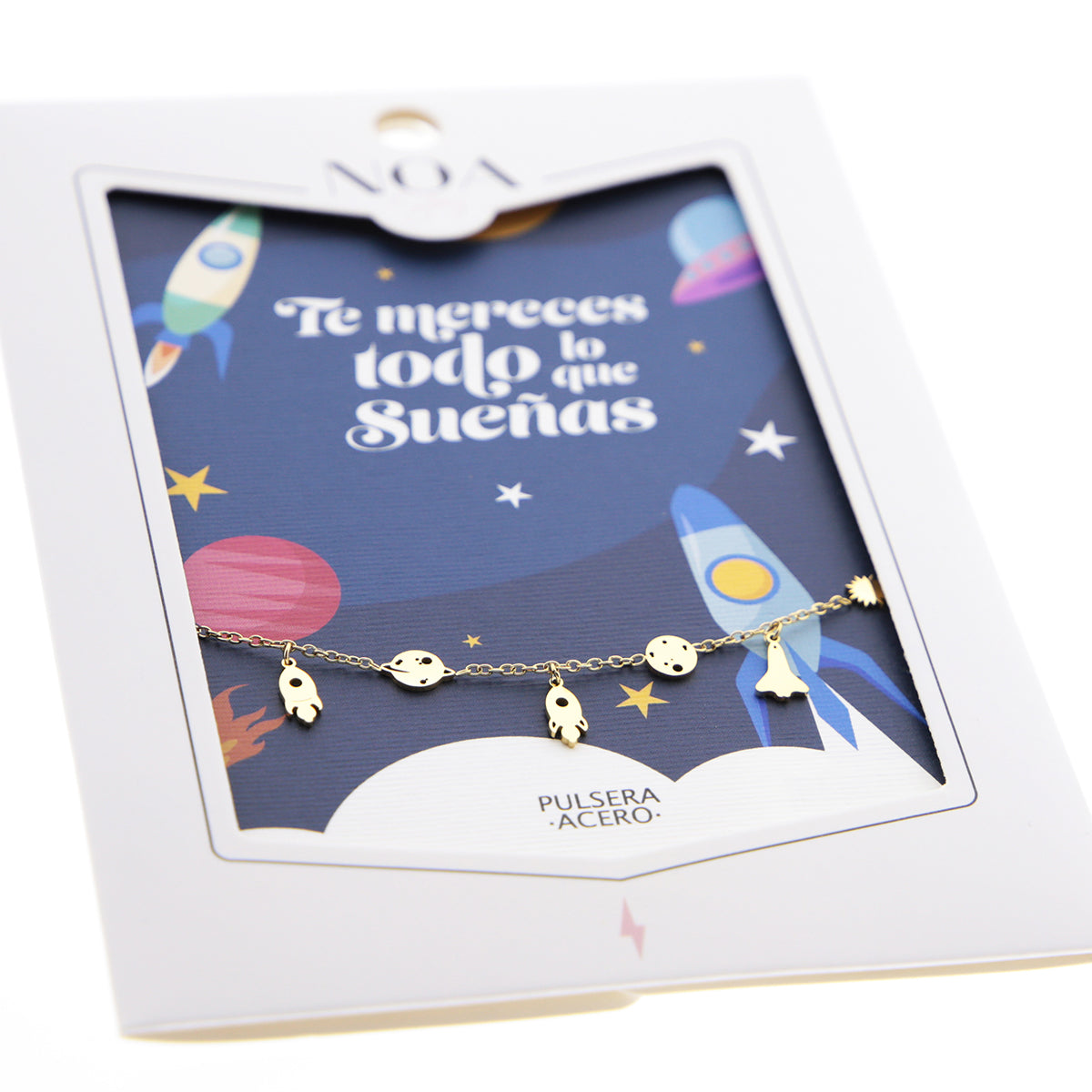 Pulsera de acero dorado - Te mereces todo lo que sueñas