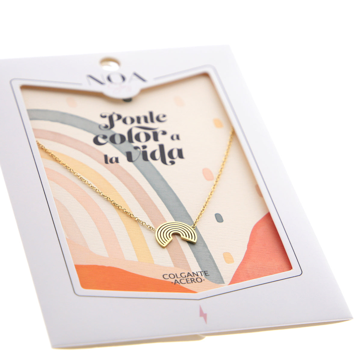 Colgante de acero dorado - Ponle color a la vida