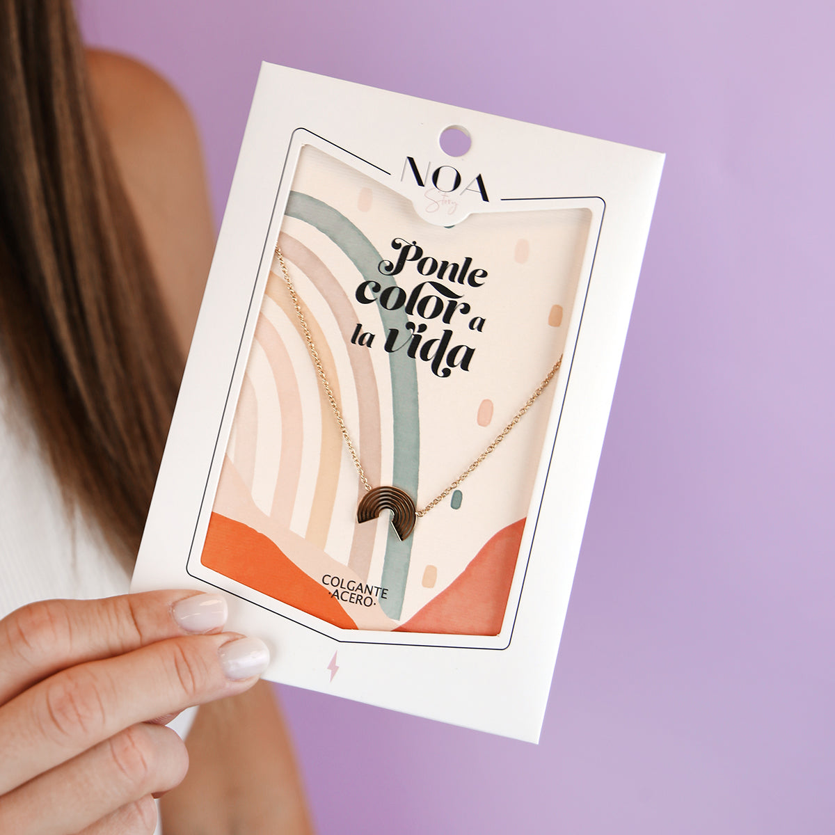 Colgante de acero dorado - Ponle color a la vida