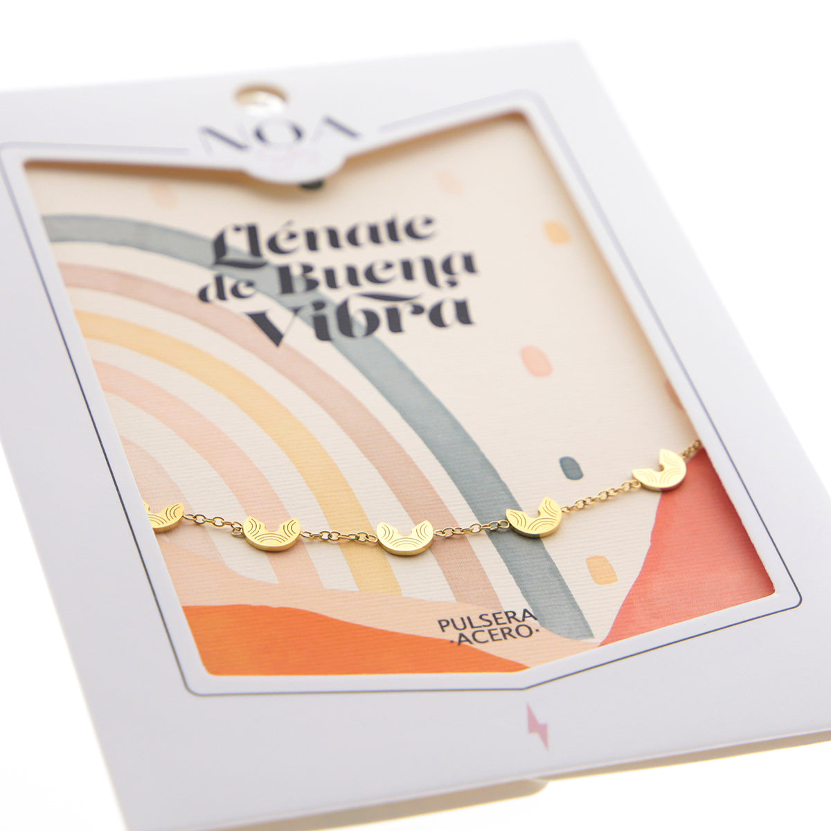 Pulsera de acero dorado - Lléname de buena vibra