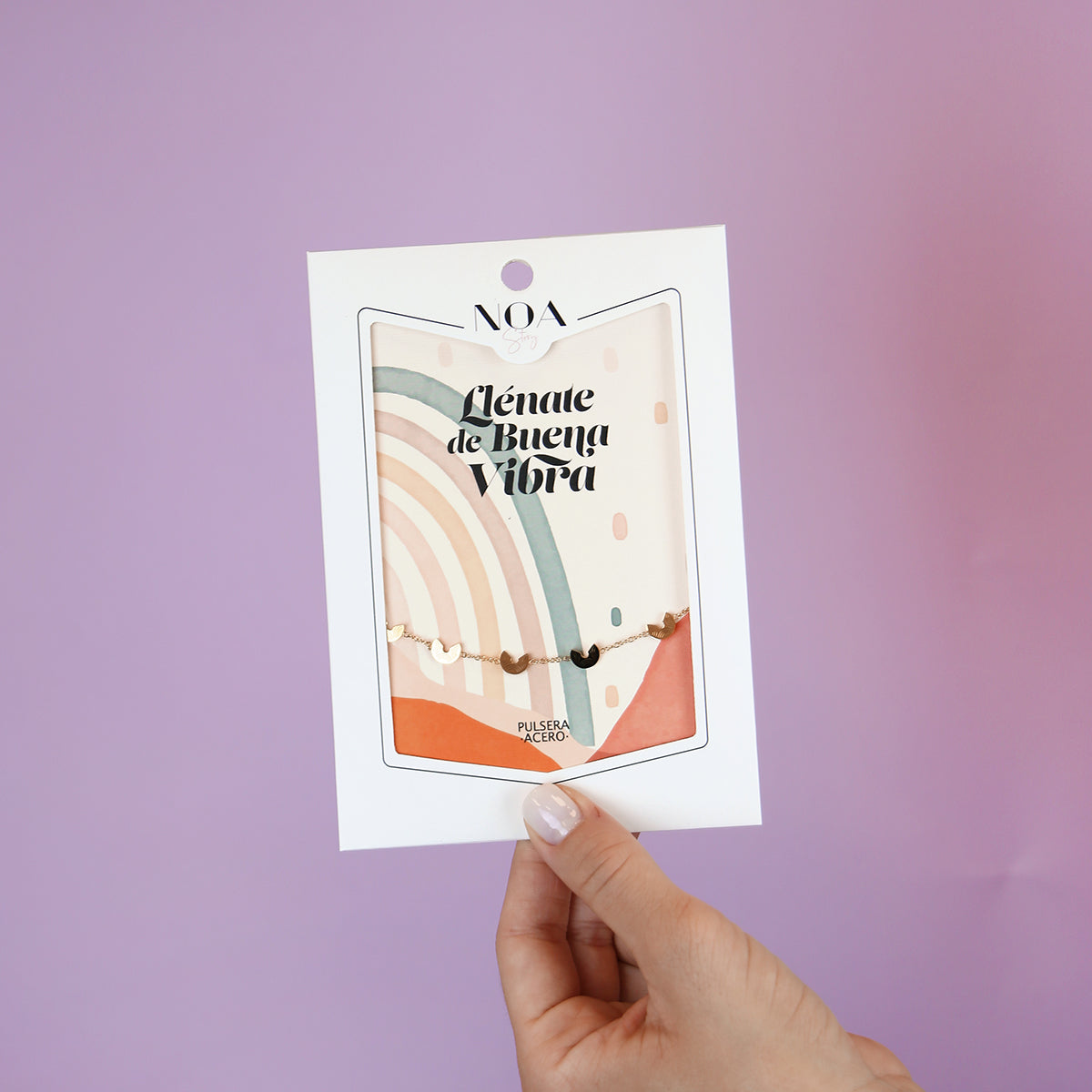 Pulsera de acero dorado - Lléname de buena vibra