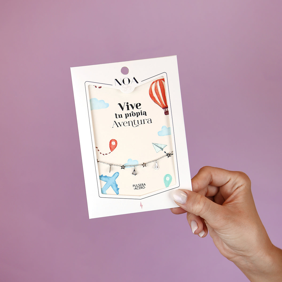 Pulsera de acero plateado - Vive tu propia aventura