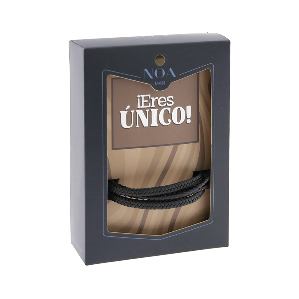 Pulsera de cuero y acero inoxidable Noa Man