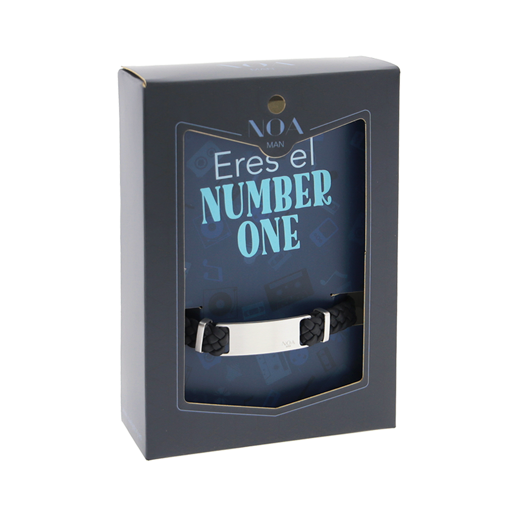 Pulsera de cuero y acero inoxidable Noa Man