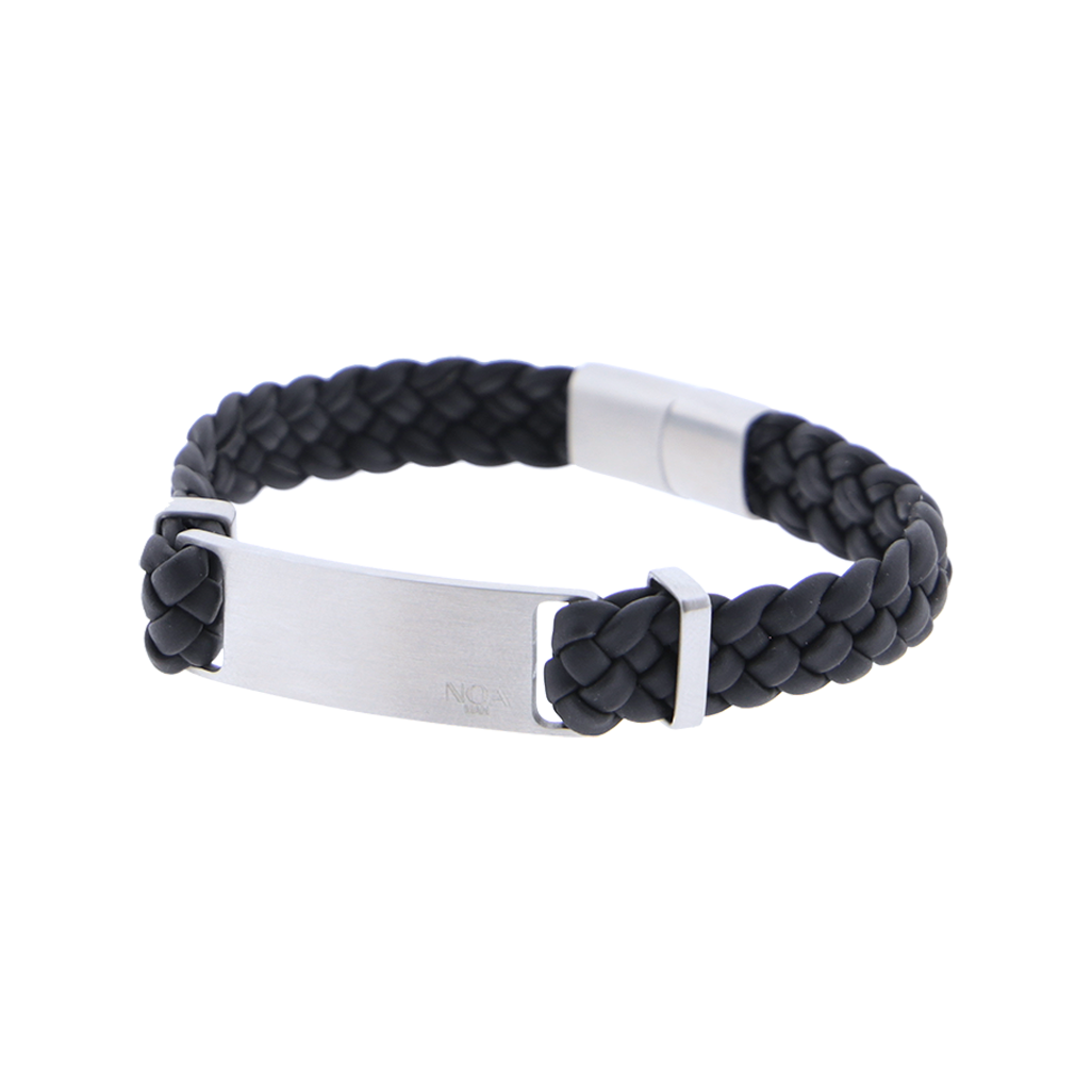 Pulsera de cuero y acero inoxidable Noa Man
