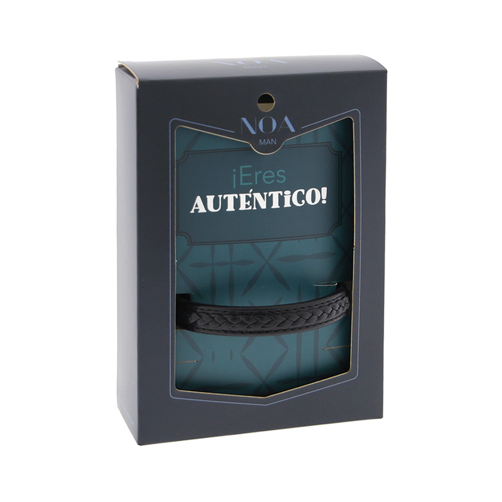 Pulsera de cuero y acero inoxidable Noa Man