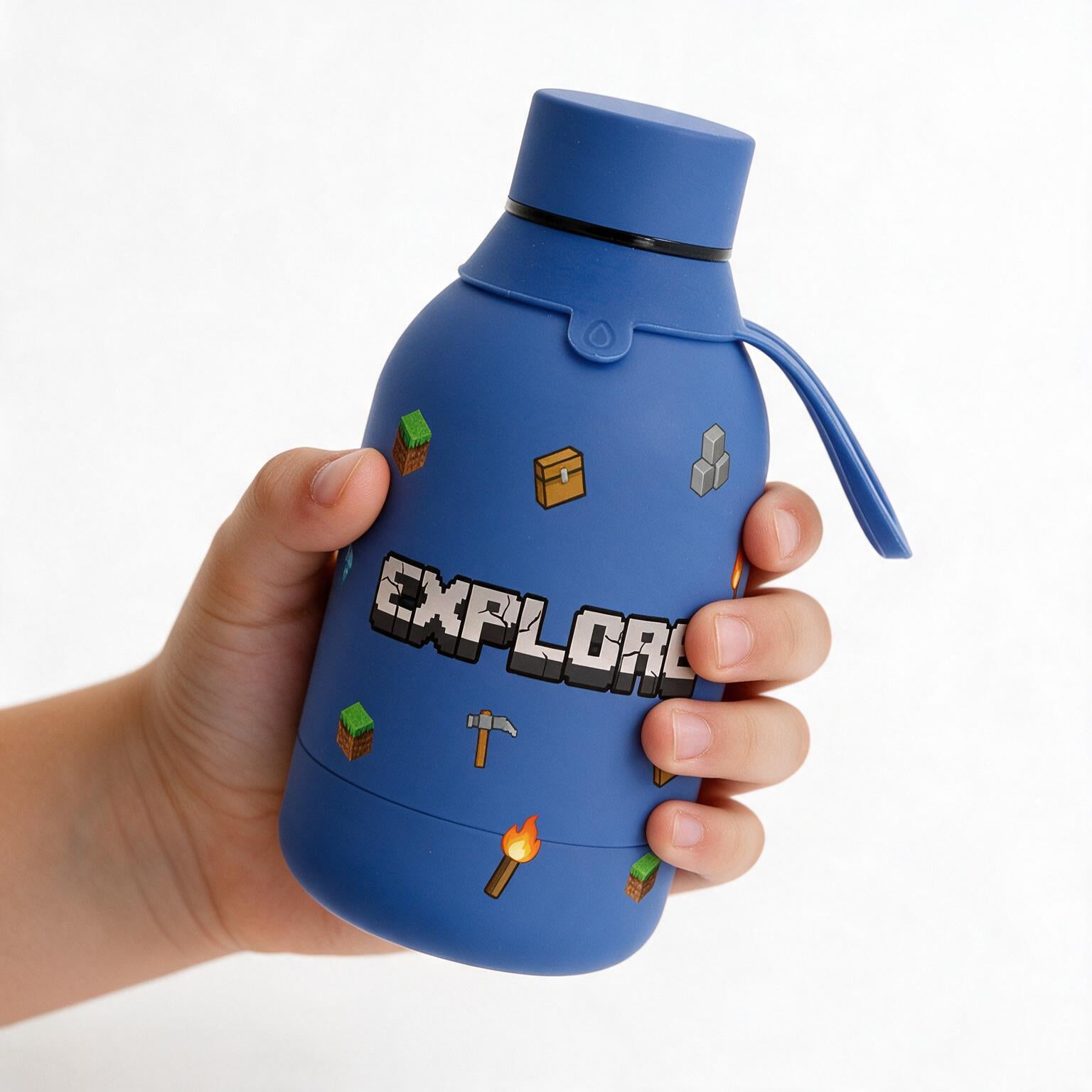 Botella Térmica de Acero Inoxidable – Pixel Craft | Aurea Kids