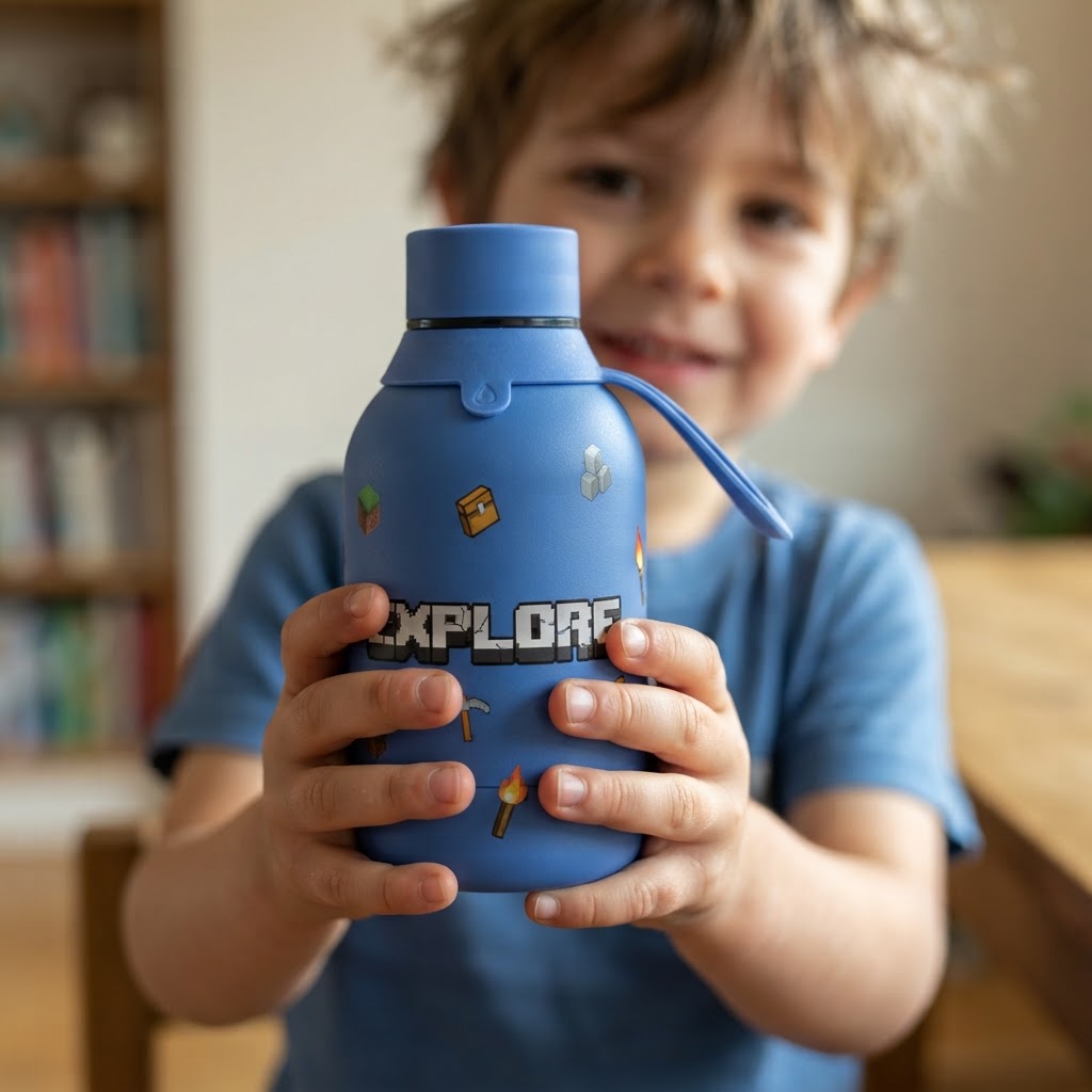 Botella Térmica de Acero Inoxidable – Pixel Craft | Aurea Kids