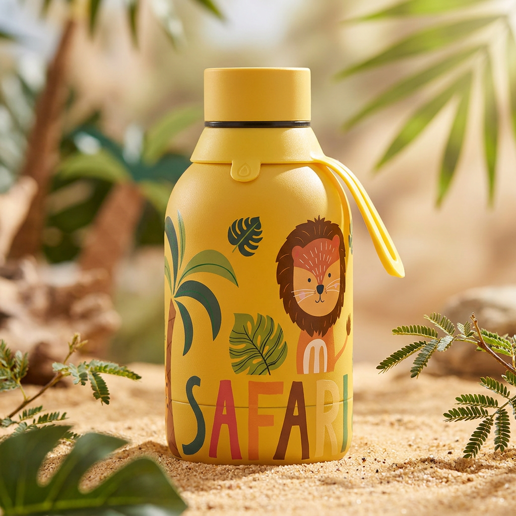 Botella Térmica de Acero Inoxidable – Safari | Aurea Kids