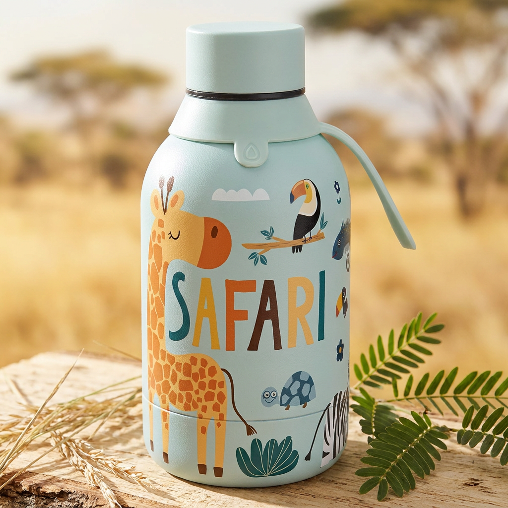 Botella Térmica de Acero Inoxidable – Safari | Aurea Kids
