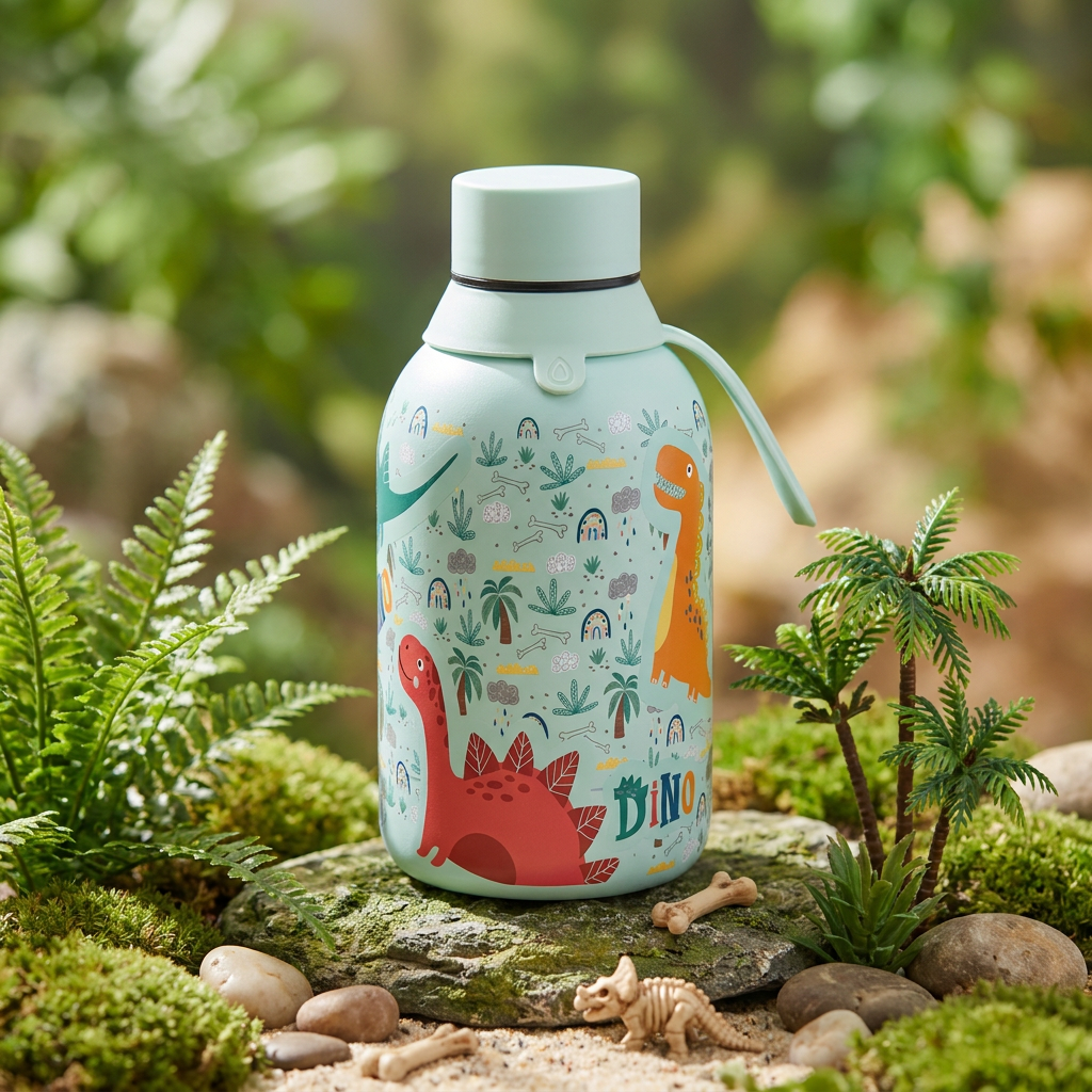Botella Térmica de Acero Inoxidable – Dino Land | Aurea Kids