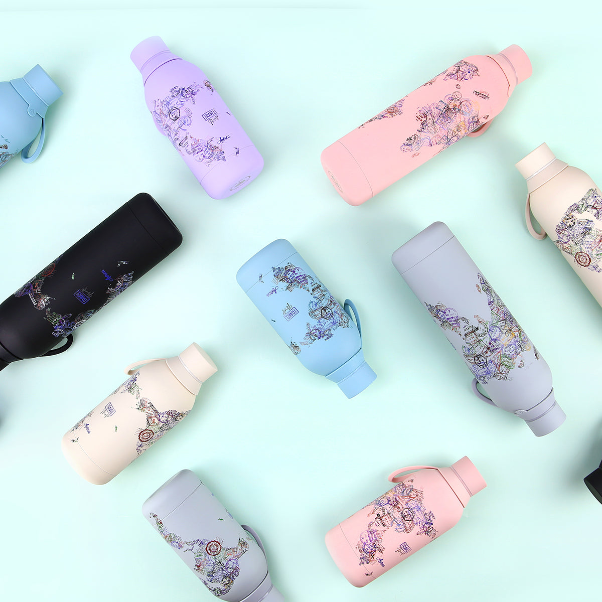 Botella de acero inoxidable - Stamp Map