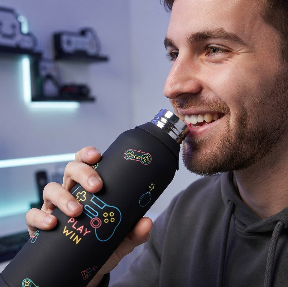 Botella Térmica de Acero Inoxidable con Altavoz – Neon Score