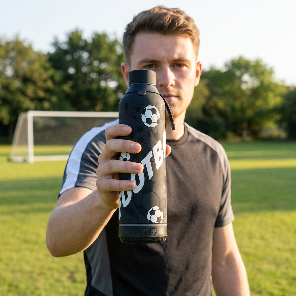Botella Térmica de Acero Inoxidable con Altavoz – Football Match