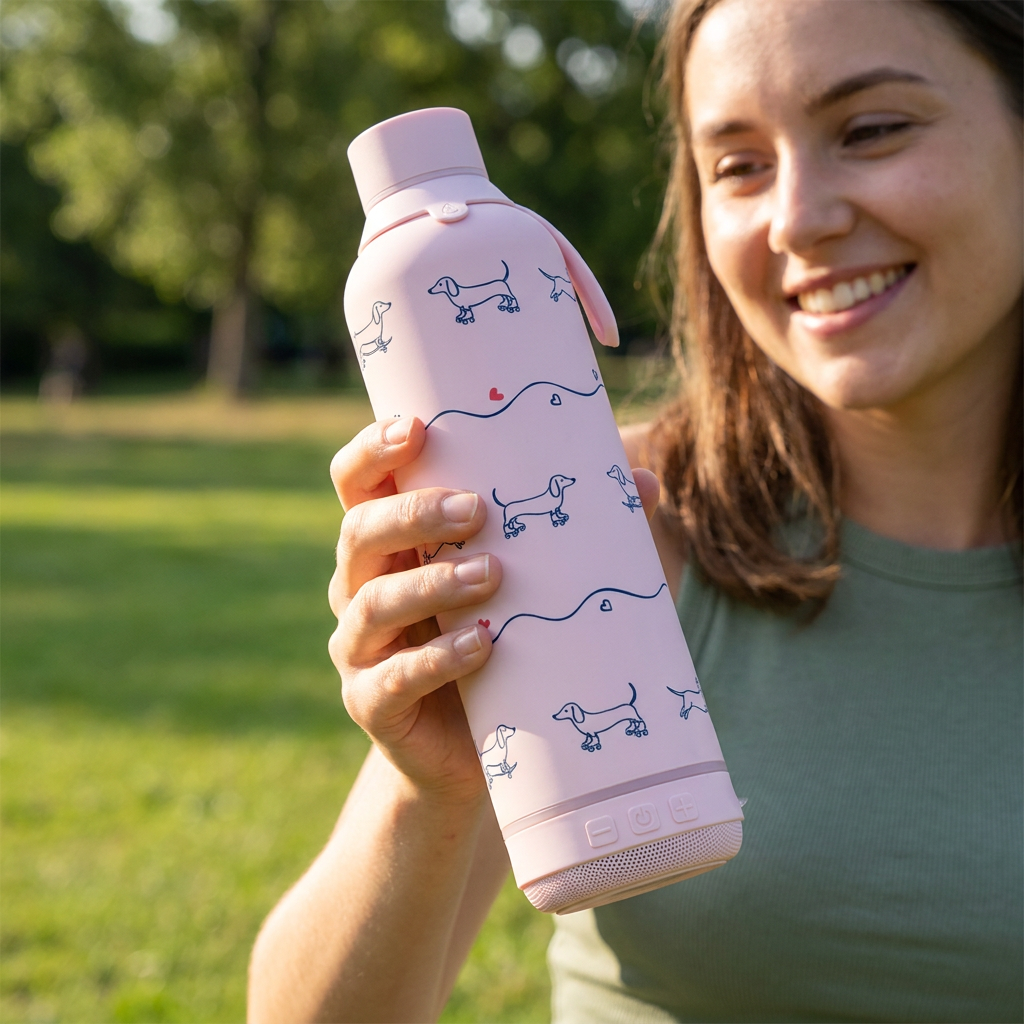 Botella Térmica de Acero Inoxidable con Altavoz – Velvet Paws
