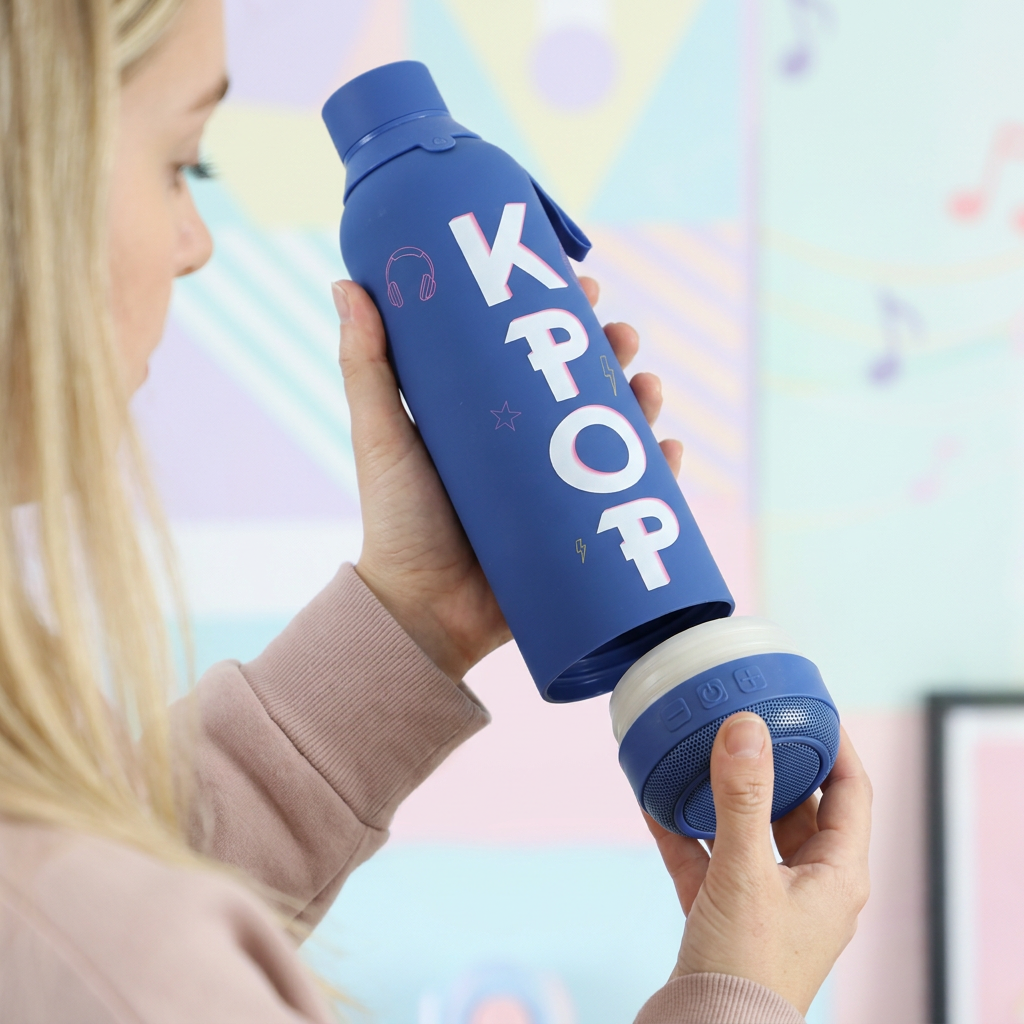 Botella Térmica de Acero Inoxidable con Altavoz – K-Pop | Lovely Story