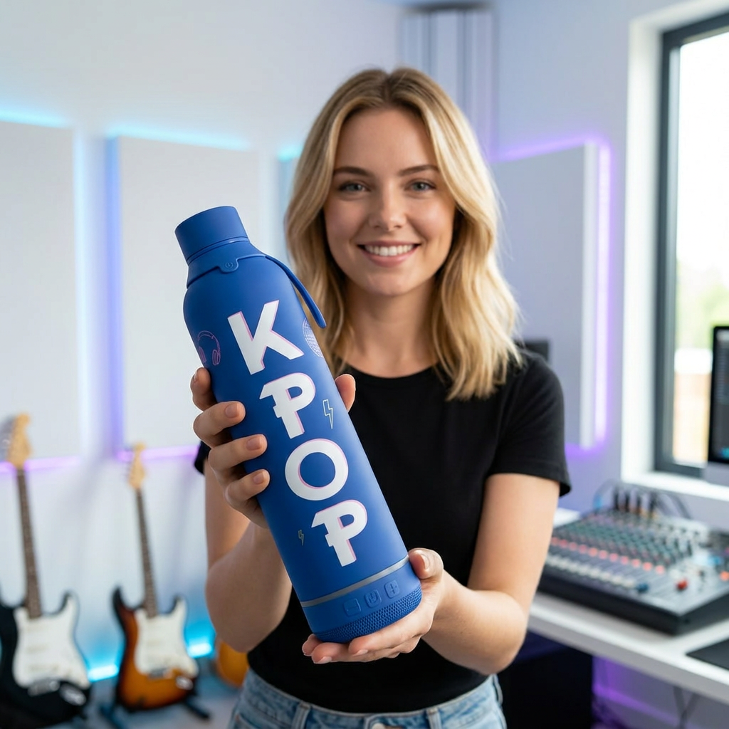 Botella Térmica de Acero Inoxidable con Altavoz – K-Pop | Lovely Story