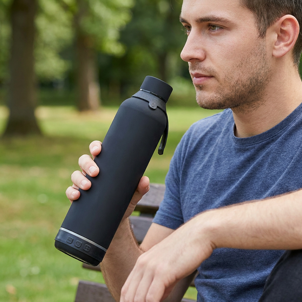 Botella Térmica de Acero Inoxidable con Altavoz – Lisa | Aurea