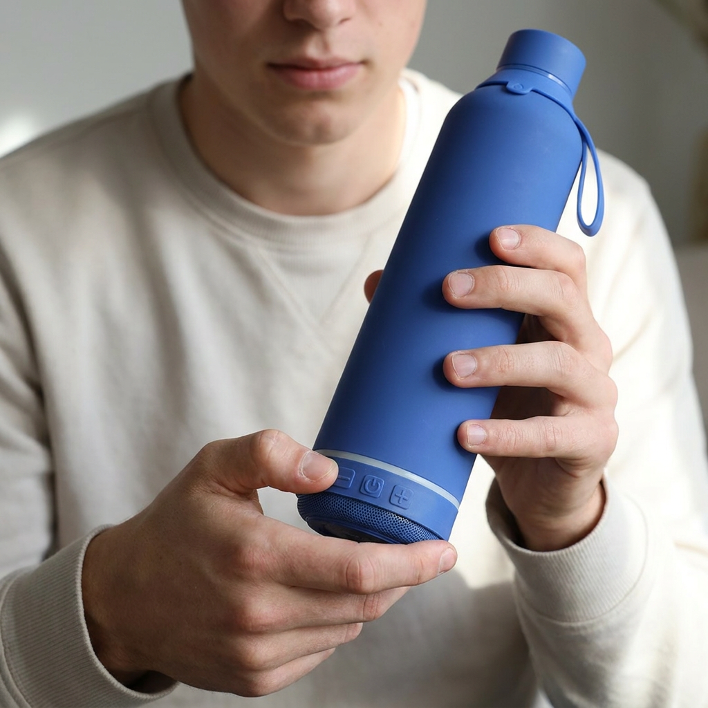 Botella Térmica de Acero Inoxidable con Altavoz – Lisa | Aurea