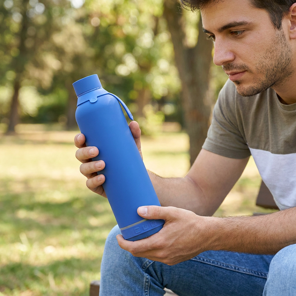 Botella Térmica de Acero Inoxidable con Altavoz – Lisa | Aurea