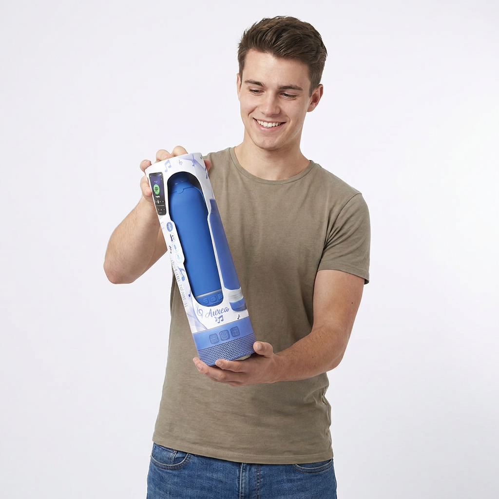 Botella Térmica de Acero Inoxidable con Altavoz – Lisa | Aurea