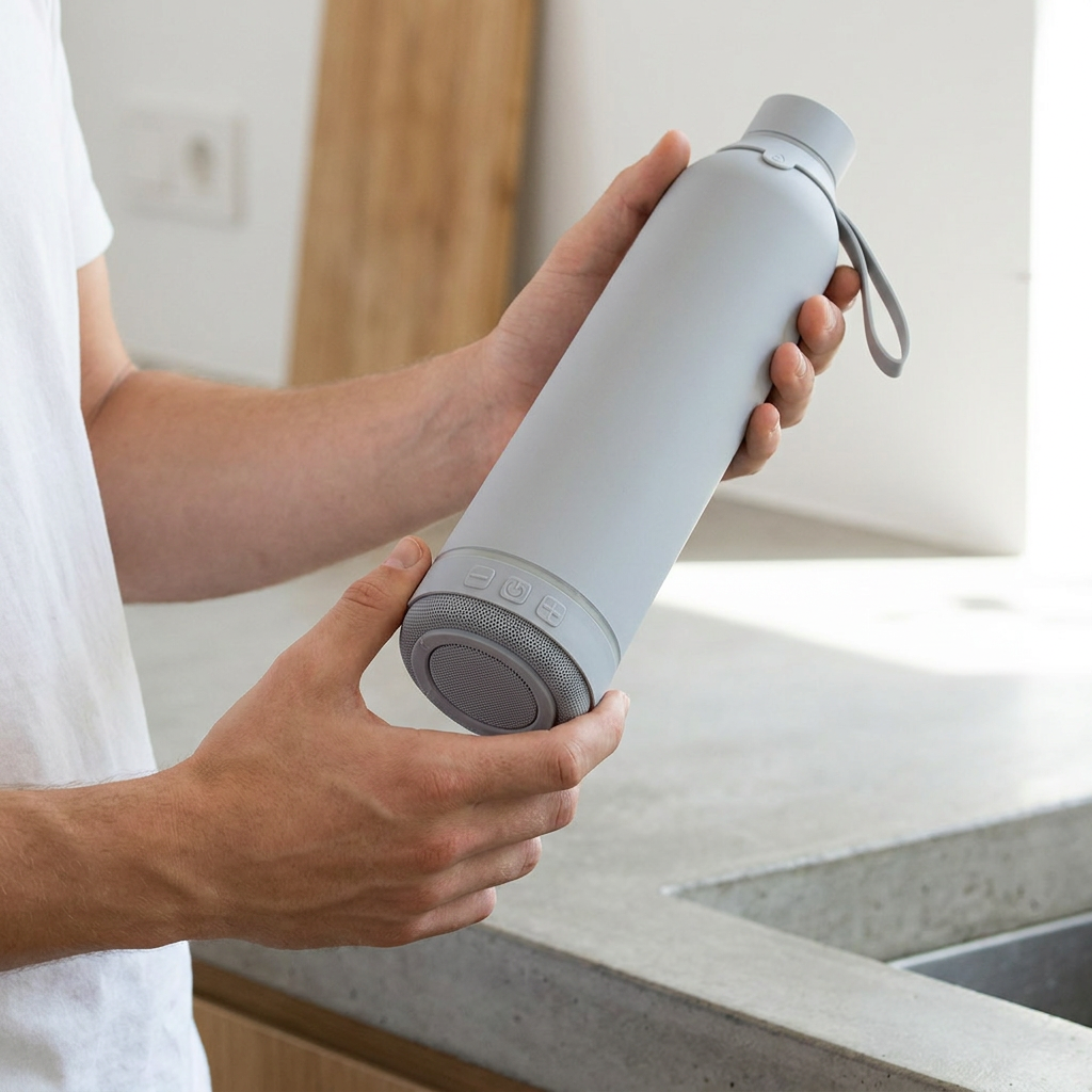 Botella Térmica de Acero Inoxidable con Altavoz – Lisa | Aurea