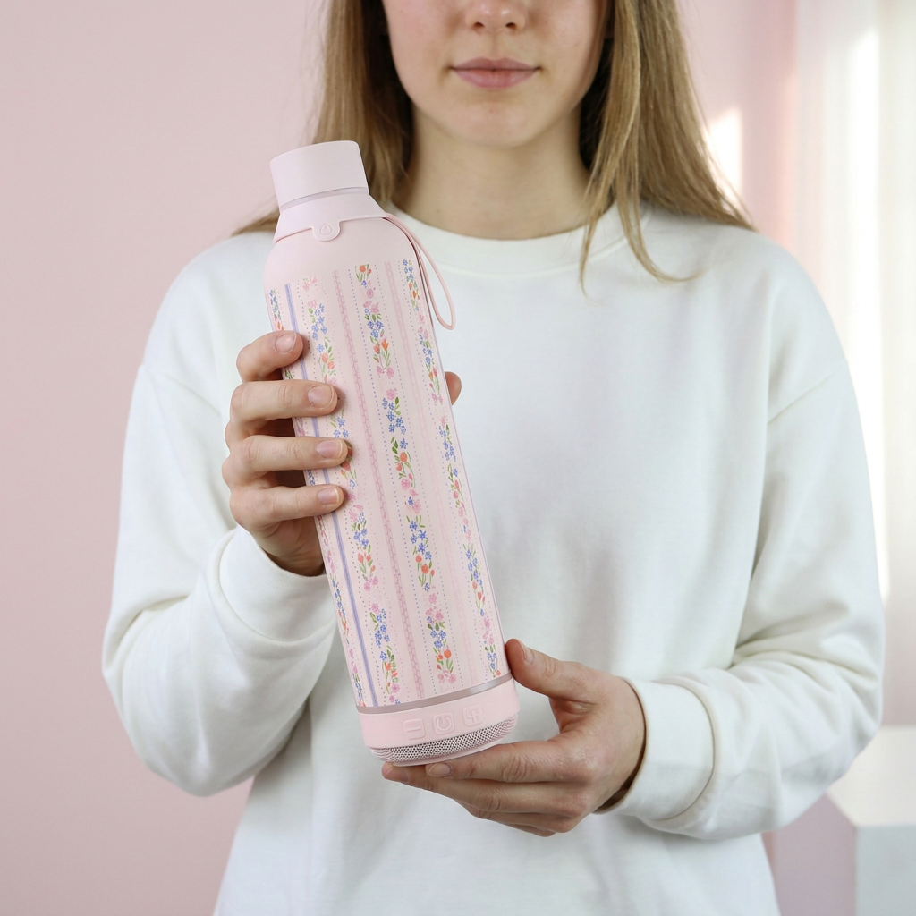 Botella Térmica de Acero Inoxidable con Altavoz – Petal Lines | Aurea