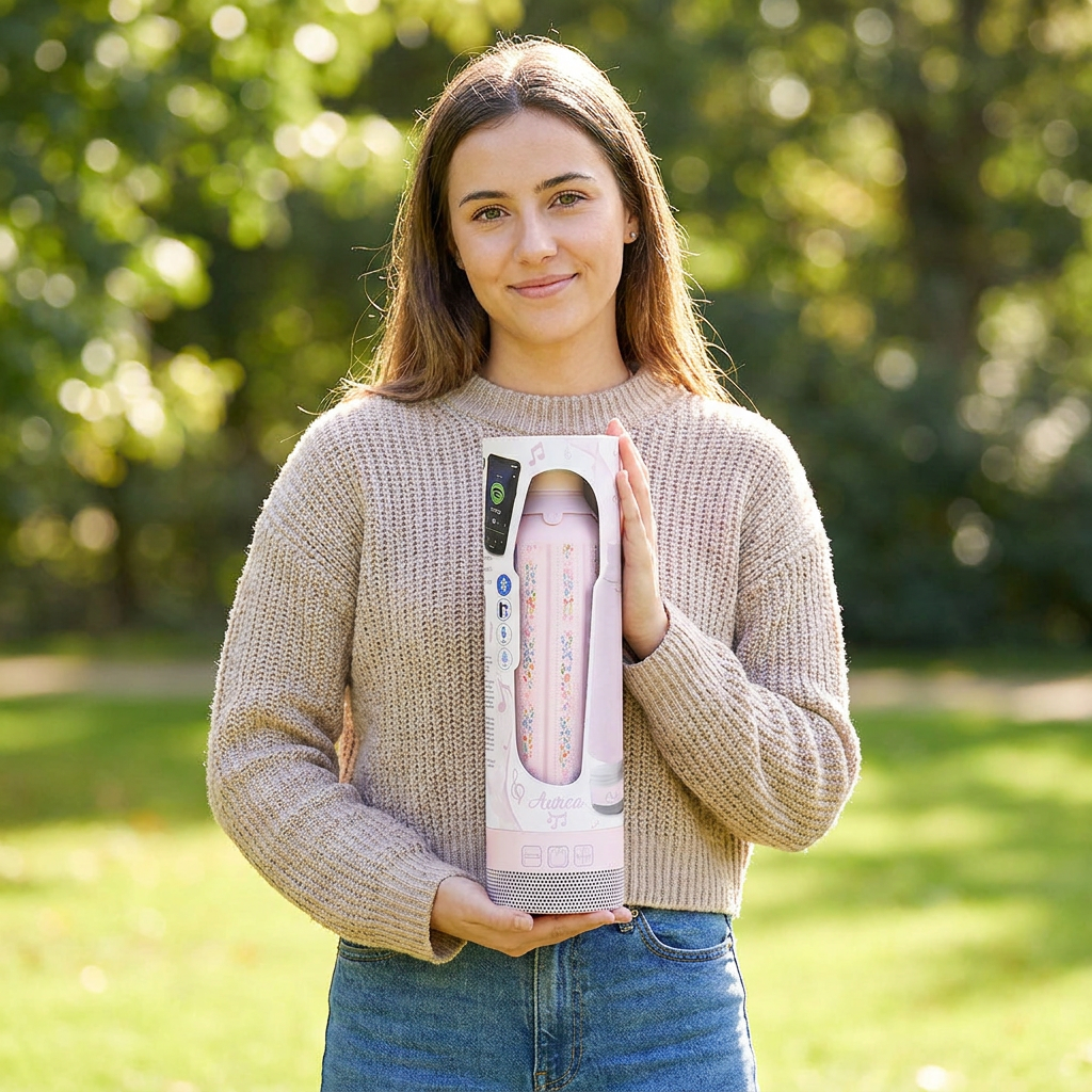 Botella Térmica de Acero Inoxidable con Altavoz – Petal Lines | Aurea