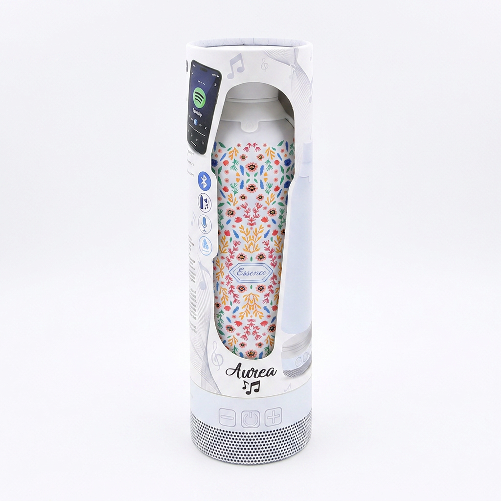Botella Térmica de Acero Inoxidable con Altavoz – Floral Essence | Aurea