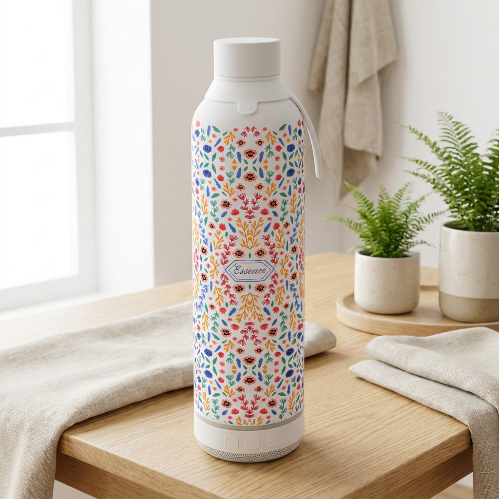 Botella Térmica de Acero Inoxidable con Altavoz – Floral Essence | Aurea