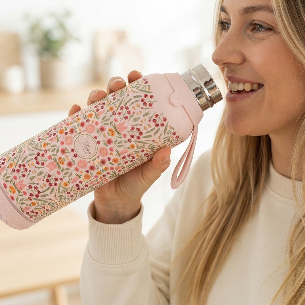 Botella Térmica de Acero Inoxidable con Altavoz – Floral Essence | Aurea