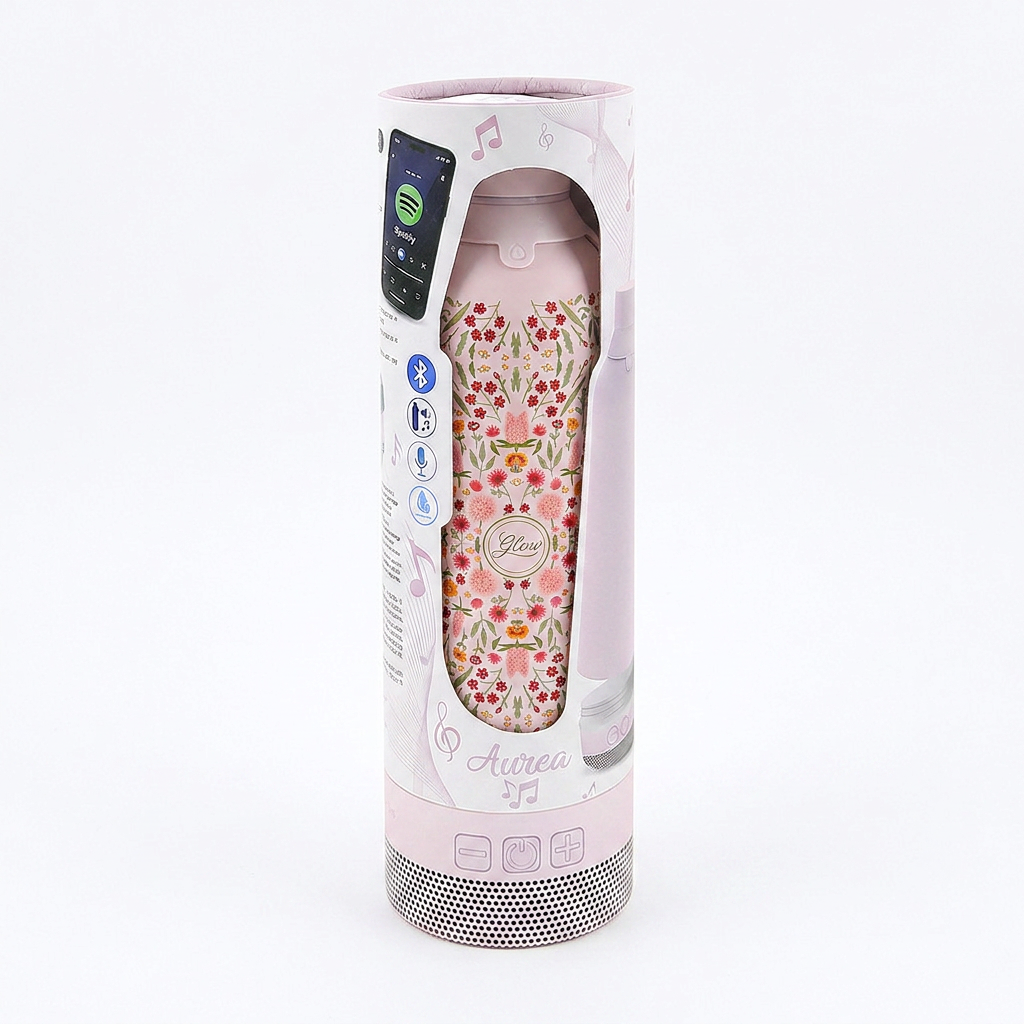Botella Térmica de Acero Inoxidable con Altavoz – Floral Essence | Aurea