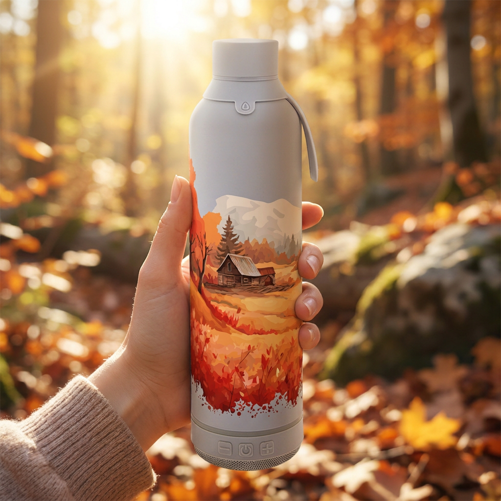 Botella Térmica de Acero Inoxidable con Altavoz – Travel Dreams | Aurea