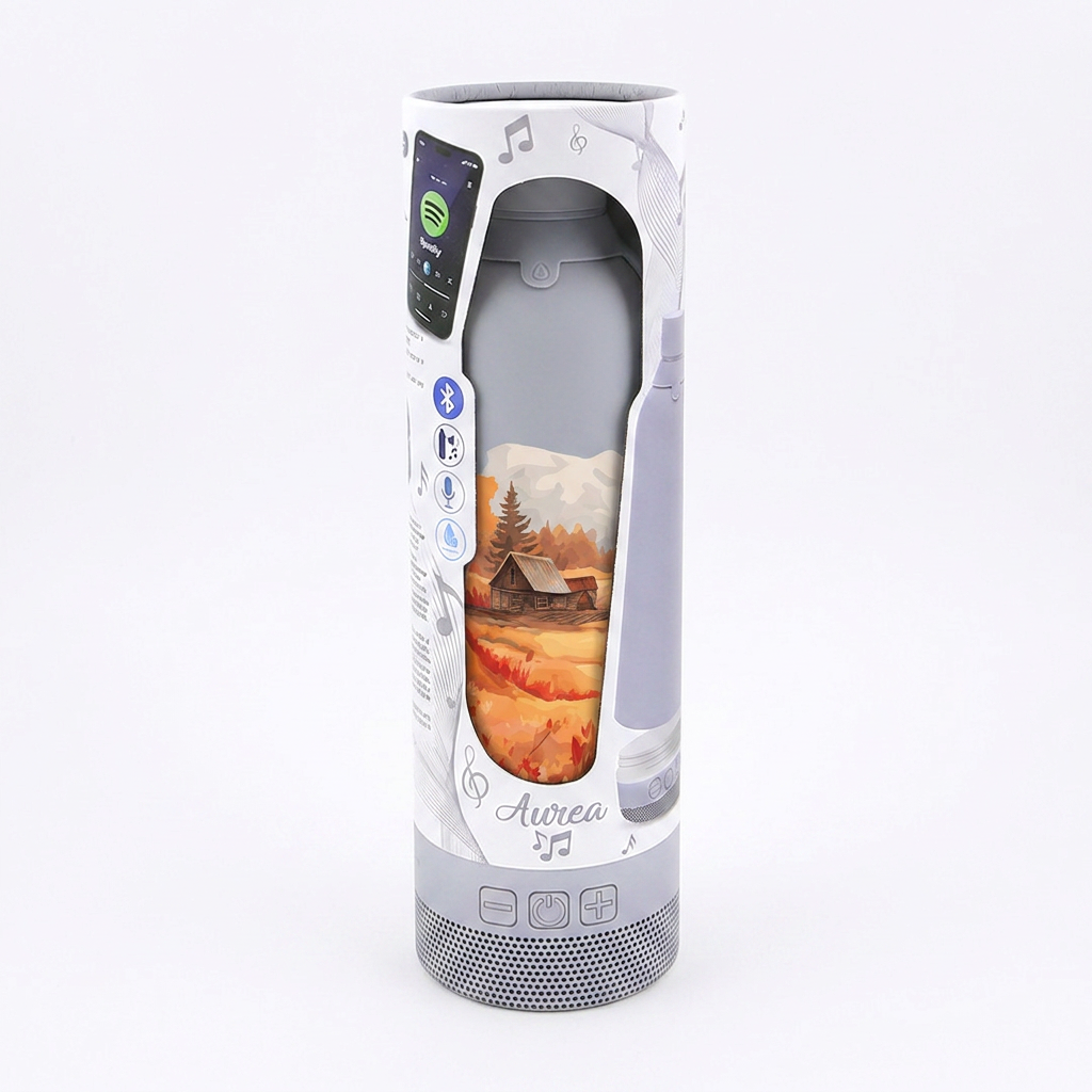 Botella Térmica de Acero Inoxidable con Altavoz – Travel Dreams | Aurea