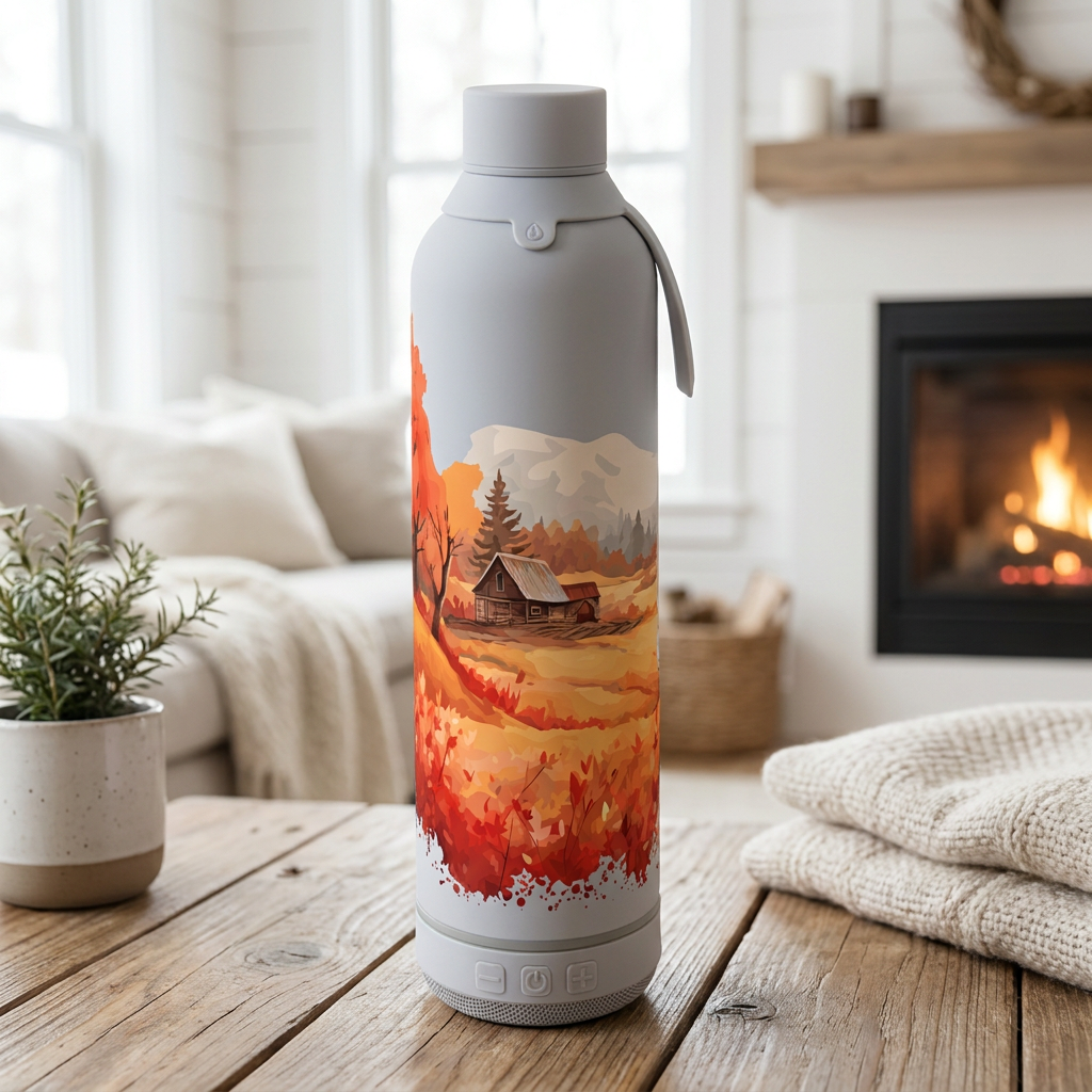 Botella Térmica de Acero Inoxidable con Altavoz – Travel Dreams | Aurea