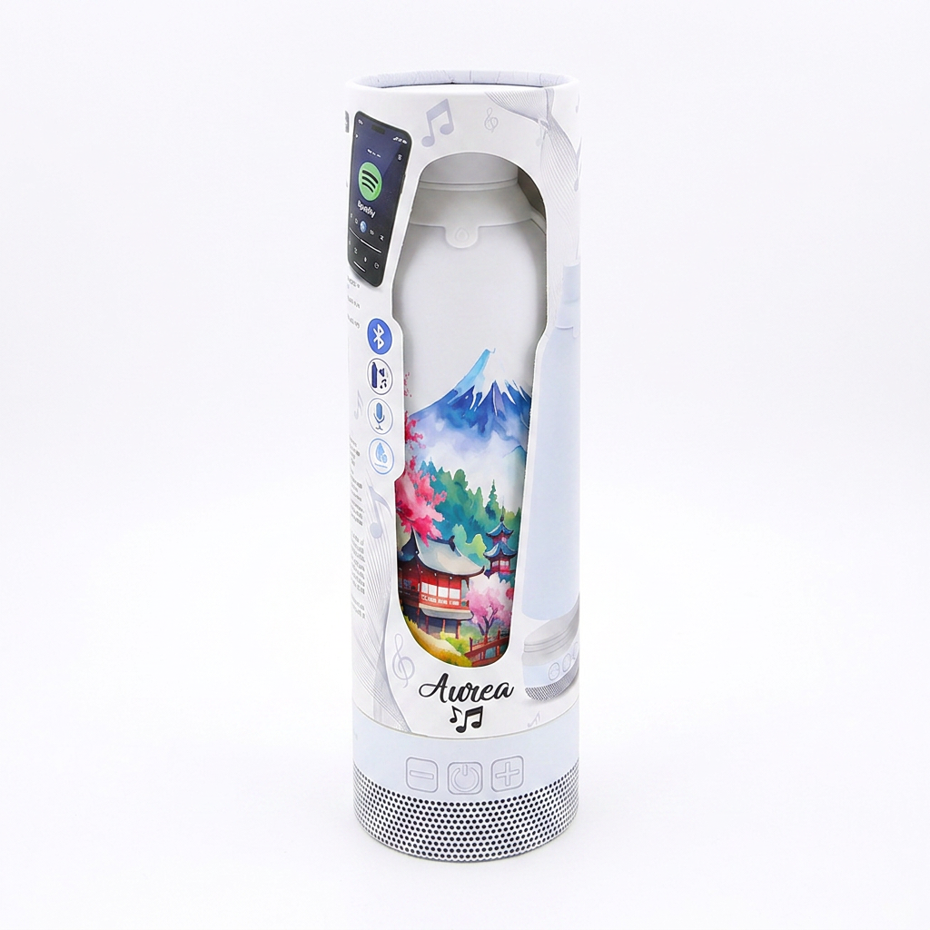 Botella Térmica de Acero Inoxidable con Altavoz – Travel Dreams | Aurea