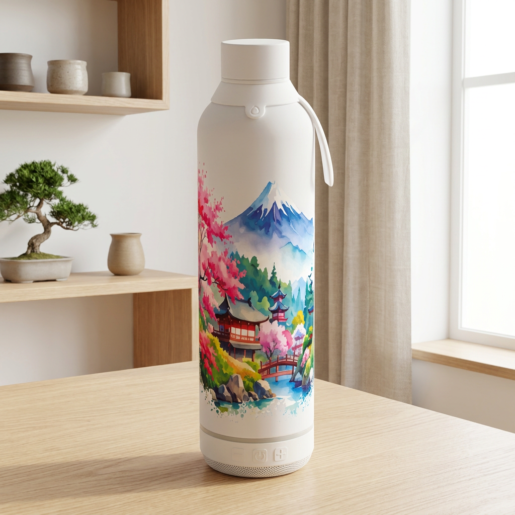 Botella Térmica de Acero Inoxidable con Altavoz – Travel Dreams | Aurea
